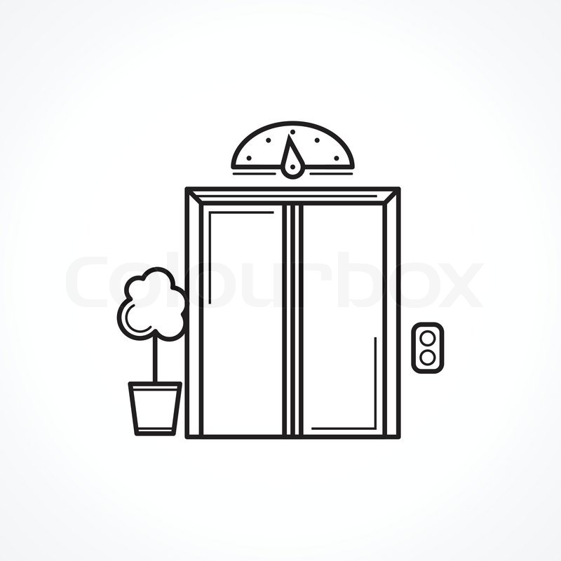 Closed elevator door black line vector icon | Stock vector | Colourbox Closed elevator door black line vector icon | Stock vector | Colourbox