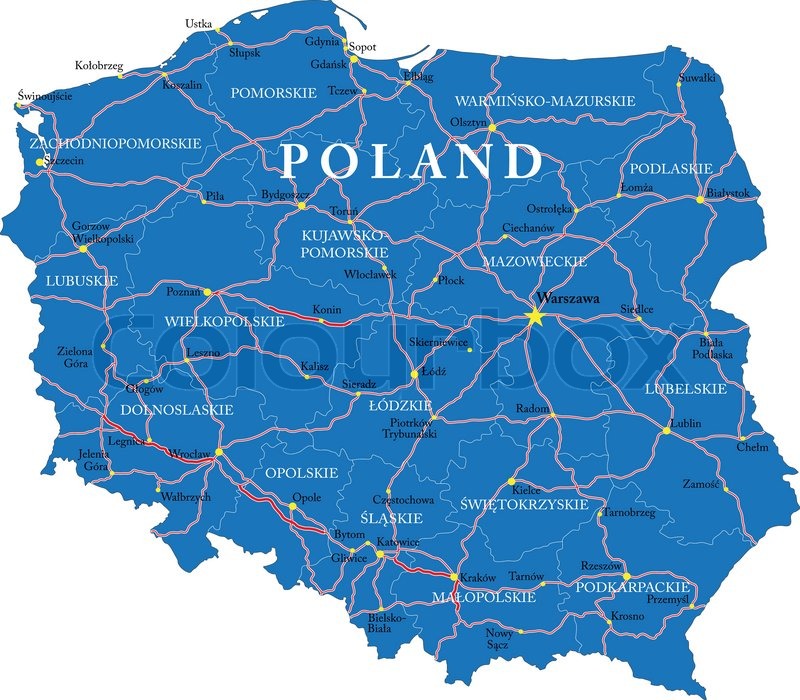 Vector map Poland Administrative