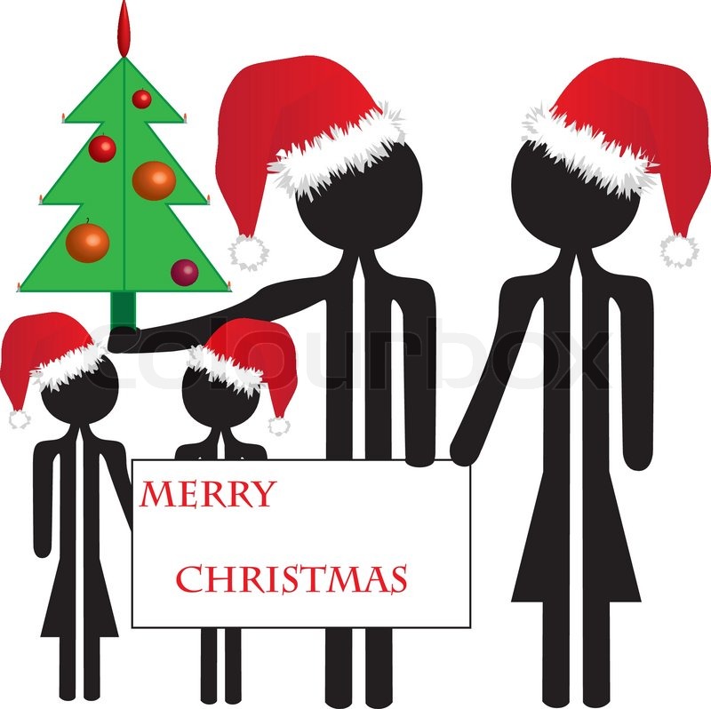 Merry christmas family | Stock Vector | Colourbox