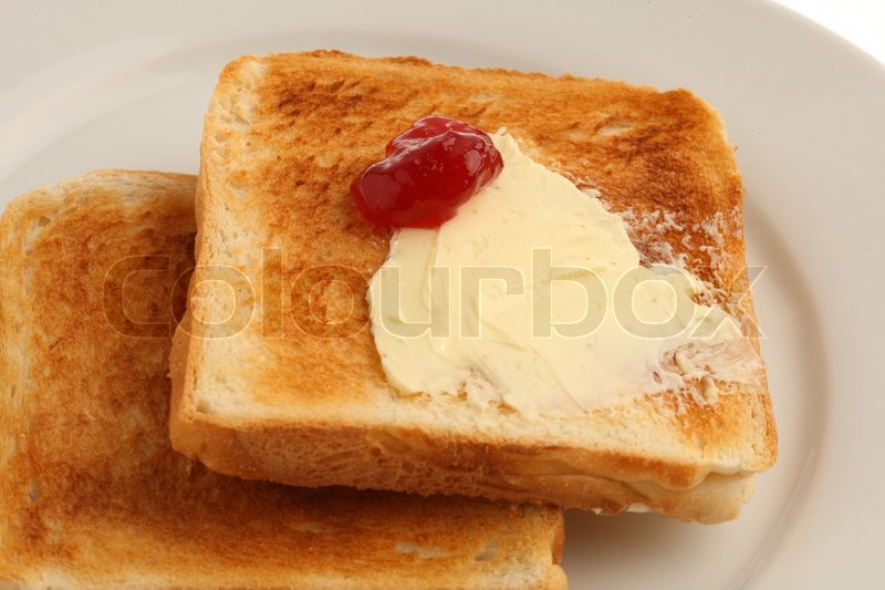 Brown bread slices. Freshly toasted Stock image Colourbox