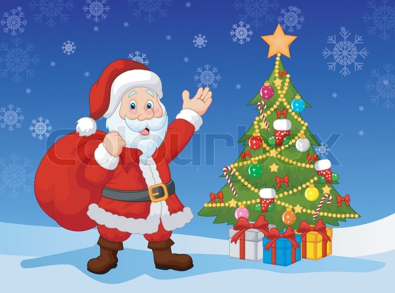 Vector Illustration Of Cartoon Santa Stock Vector