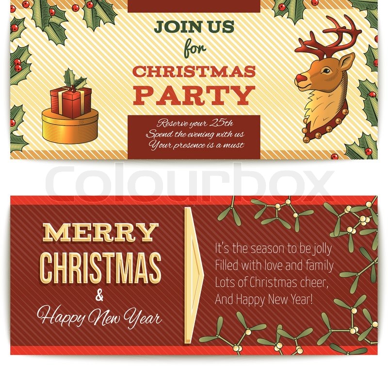 Merry Christmas New Year Holiday Stock Vector Colourbox
