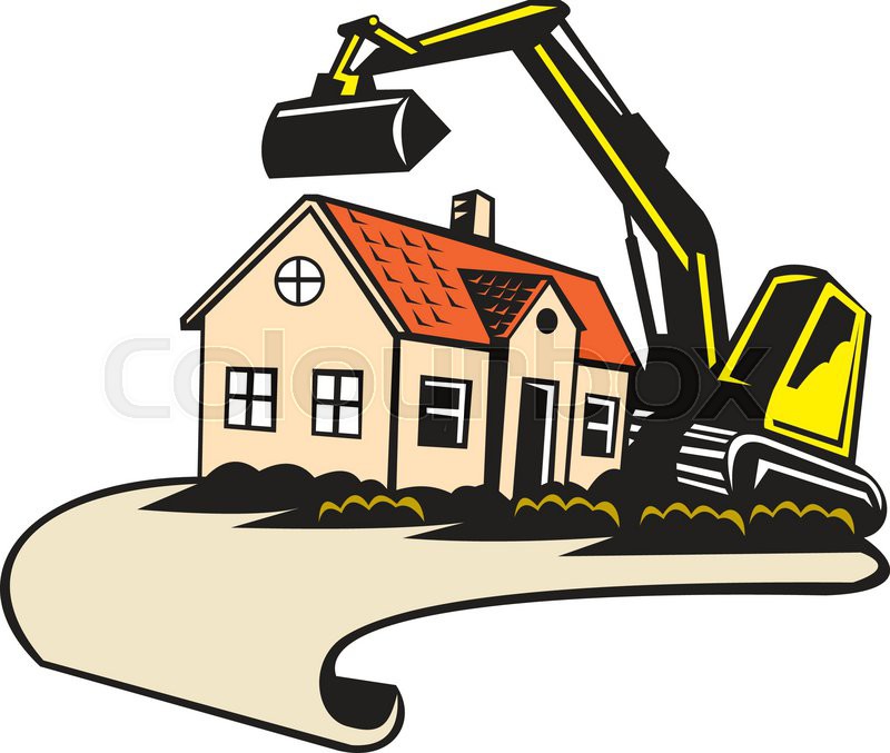 Illustration of a house demolition and Stock vector Colourbox