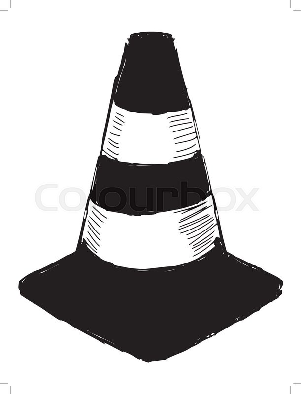 Black silhouette of traffic cone Stock vector Colourbox