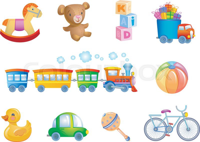 Set of vector toys and accessories for | Stock vector | Colourbox