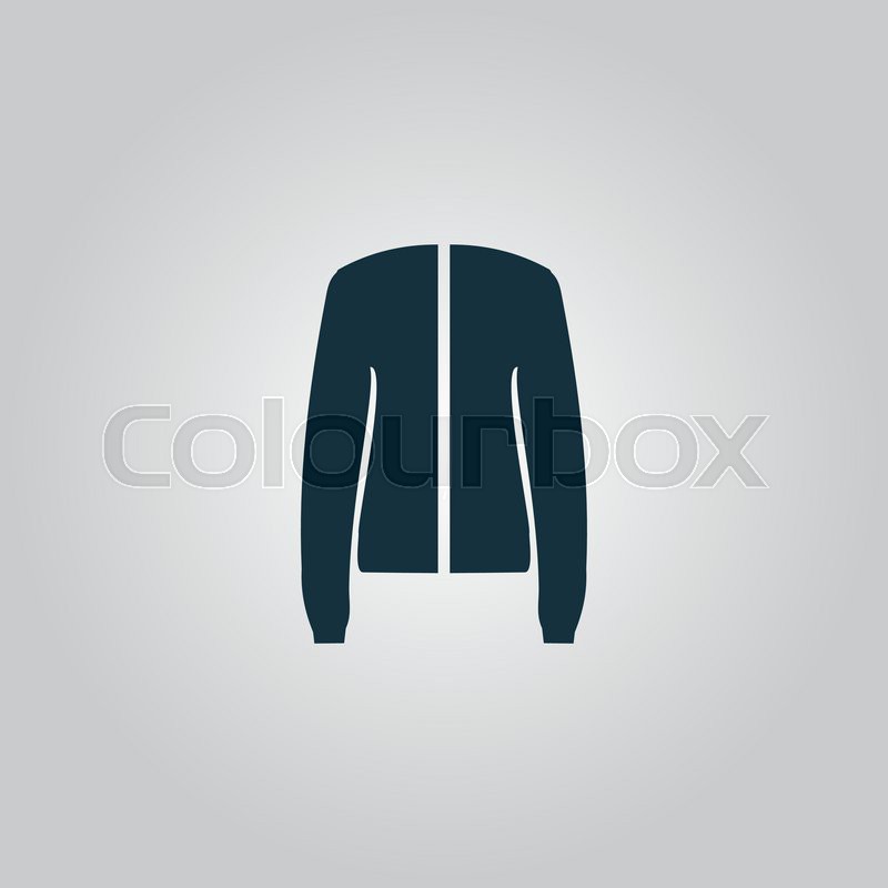 Jacket. Flat web icon, sign or button | Stock vector | Colourbox