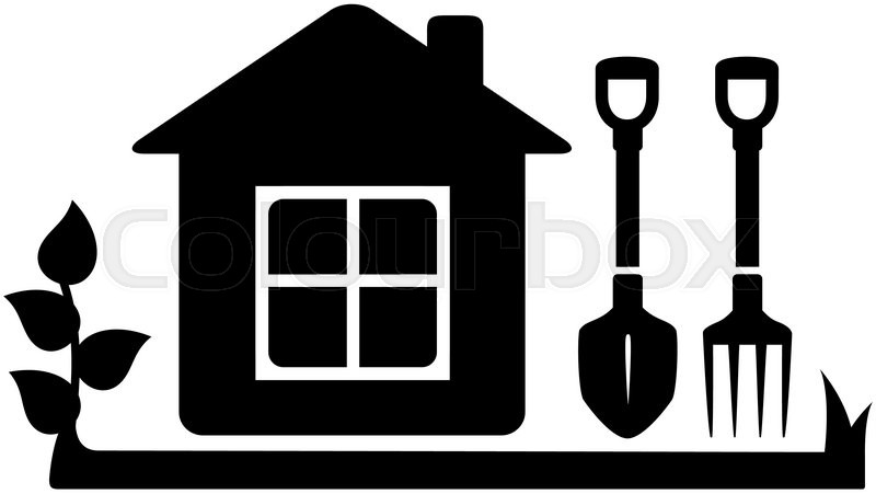 Black isolated symbol gardening tools ... | Stock vector ...