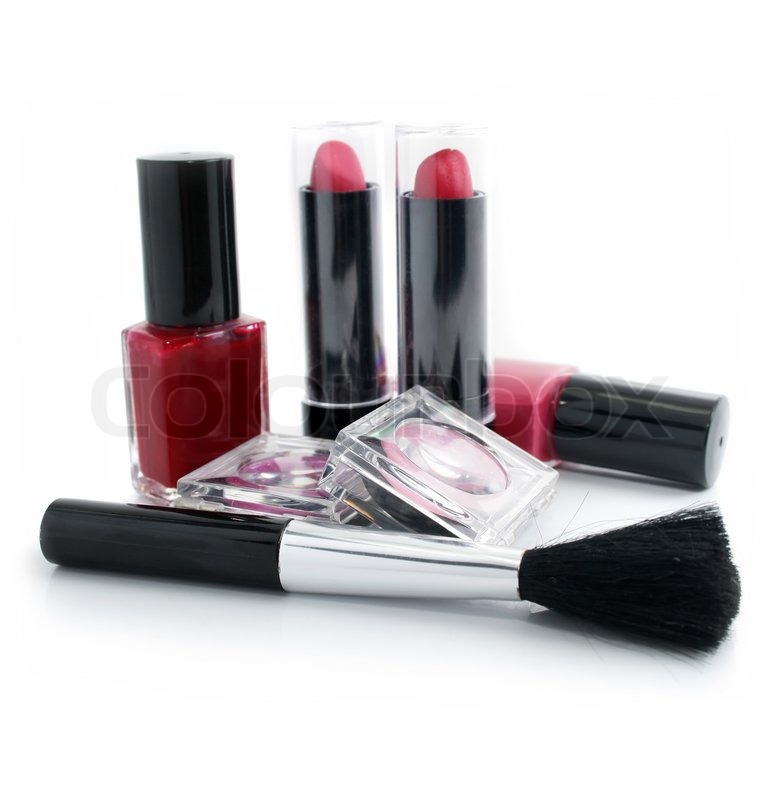 Composition of cosmetic accessories ... | Stock image | Colourbox