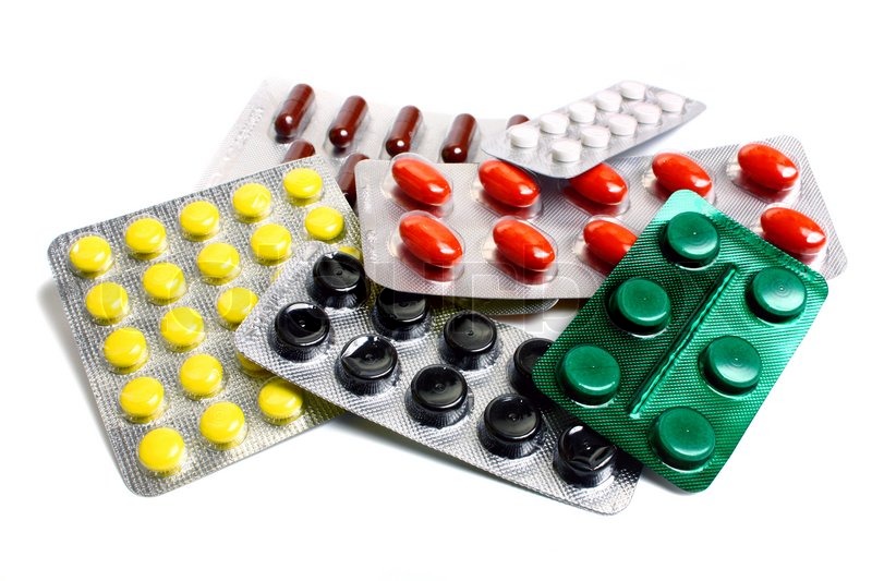 Medical tablets isolated on white Stock image Colourbox