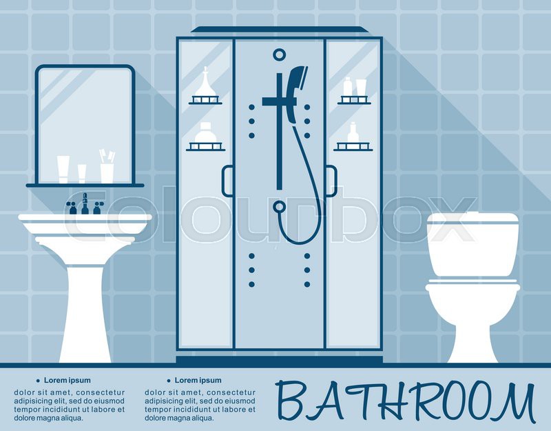 bathroom design infographic template  | stock vector