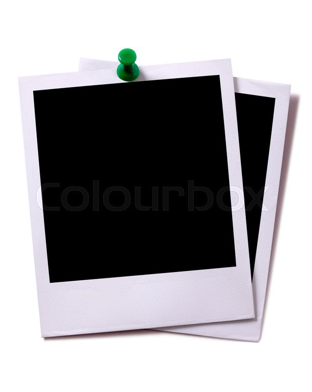 polaroid two blank polaroid instant camera photo prints with green