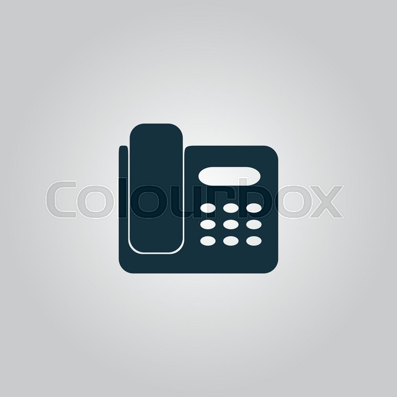 Vector fax machine. Flat web icon, sign or button isolated on grey