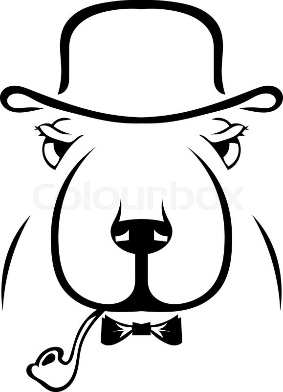 Dog In Top Hat Drawing