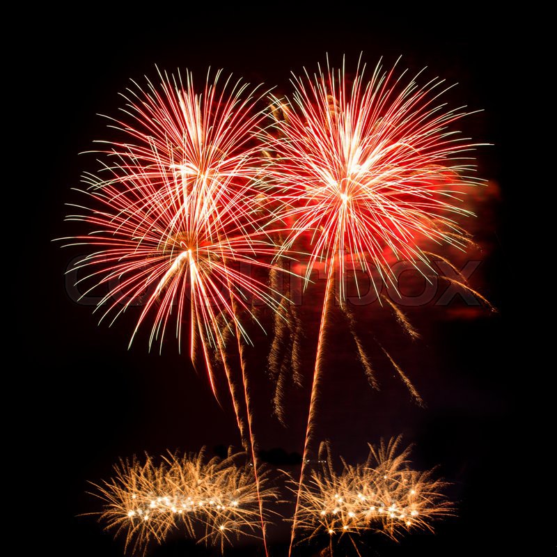 Fireworks isolated on black background | Stock image | Colourbox