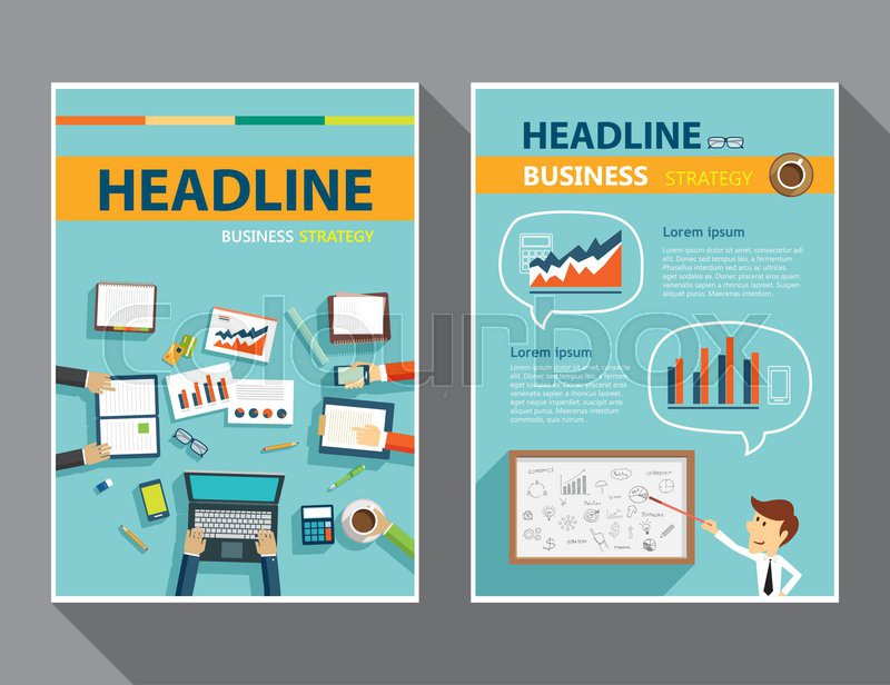 set of magazine cover flyer stock vector colourbox flat brochure