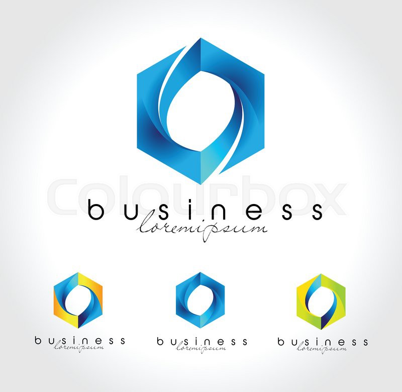 Blue business logo vector. Creative Stock vector Colourbox