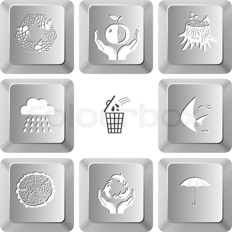 Recycle Symbol Apple In Hands Stub Stock Vector Colourbox
