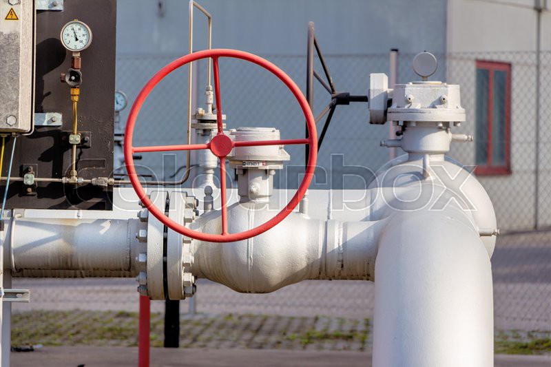 Tubes at a district heating plant Stock image Colourbox