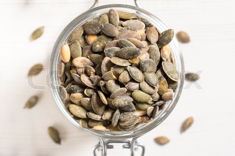 Pumpkin unshelled seeds in the Stock image Colourbox