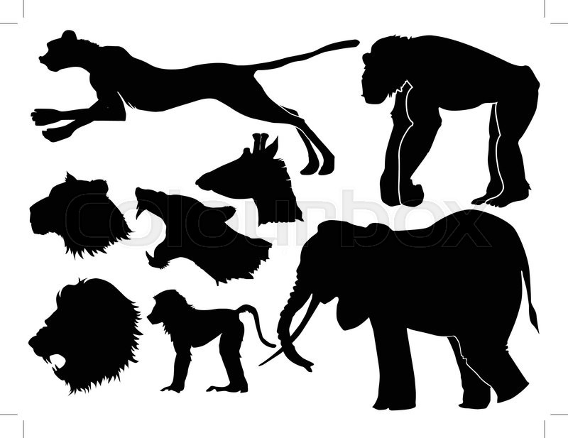 Set of silhouettes of African animals | Stock vector | Colourbox