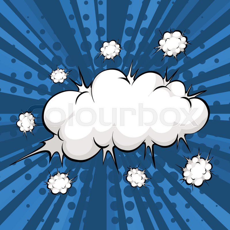 Cloud explosion with blue background | Stock vector | Colourbox