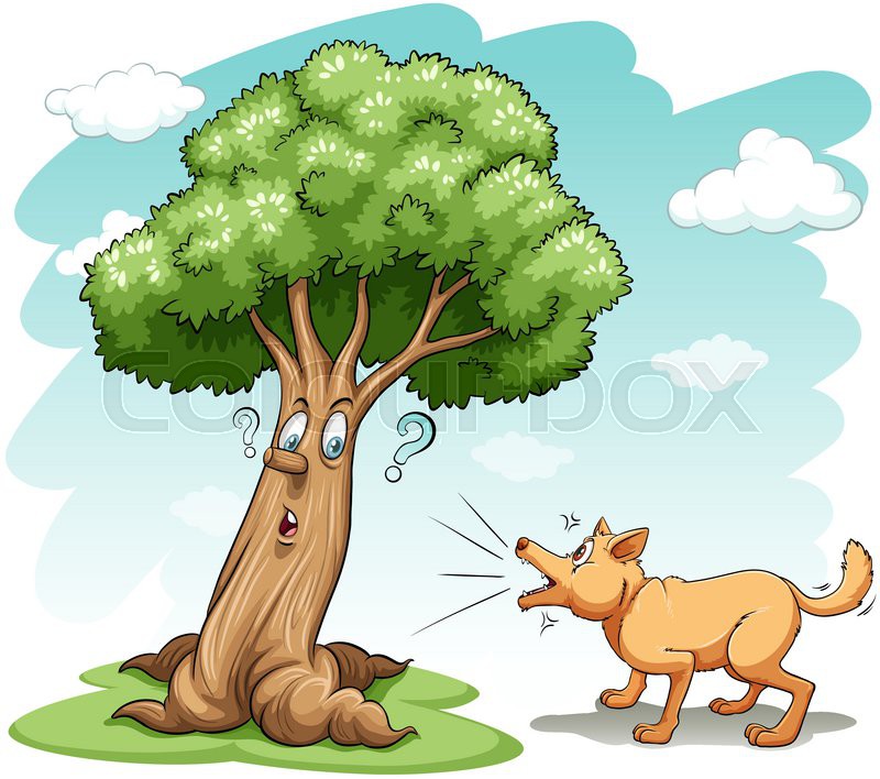 dog-barking-the-wrong-tree-on-a-white-stock-vector-colourbox
