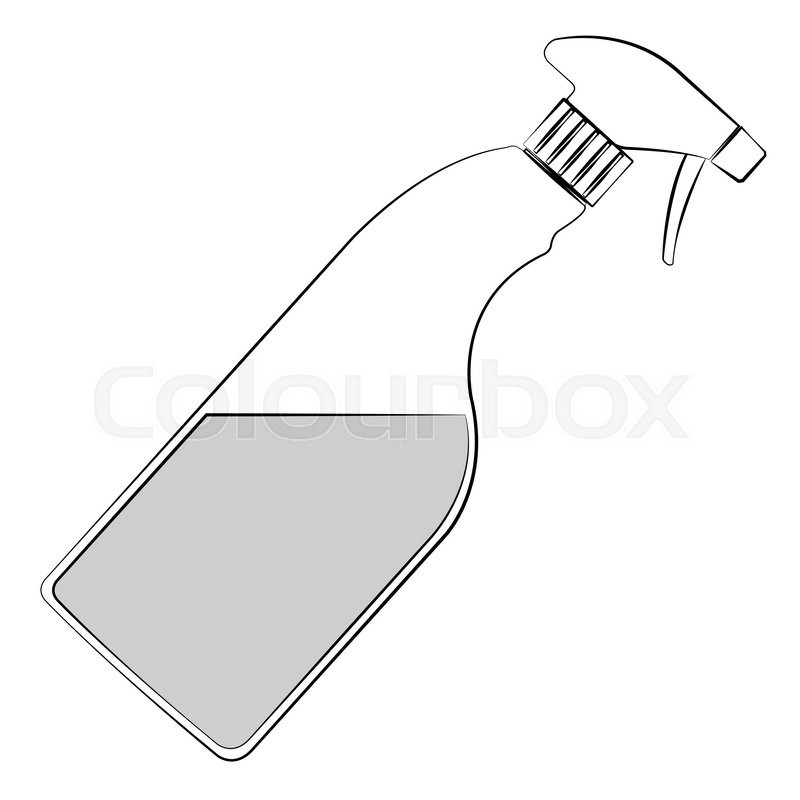 Black outline vector bottle on white | Stock vector | Colourbox