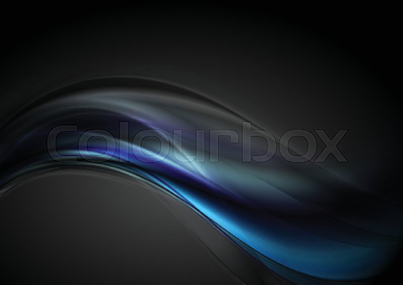 Dark blue futuristic wavy background. | Stock vector | Colourbox