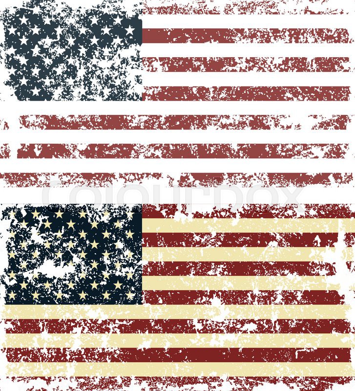 Download Old scratched flag. Vector illustration of vintage USA ...