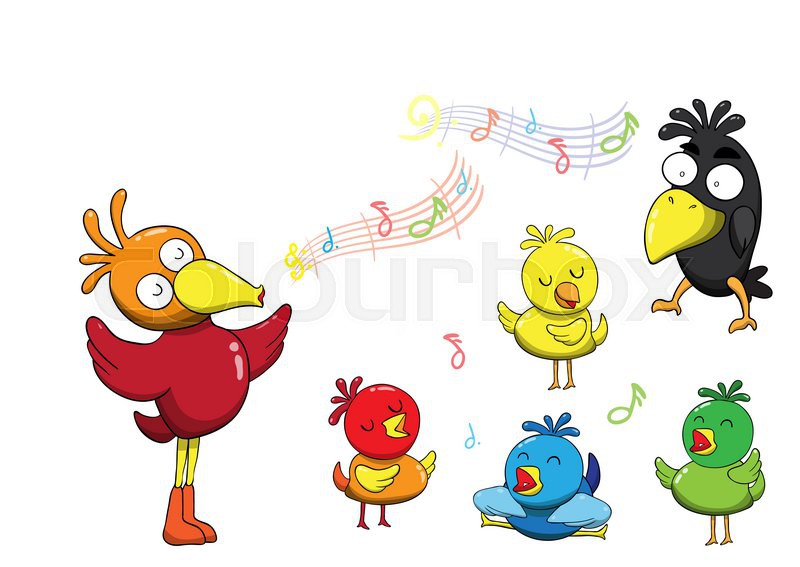 Illustration of Mother and baby birds ... | Stock vector | Colourbox