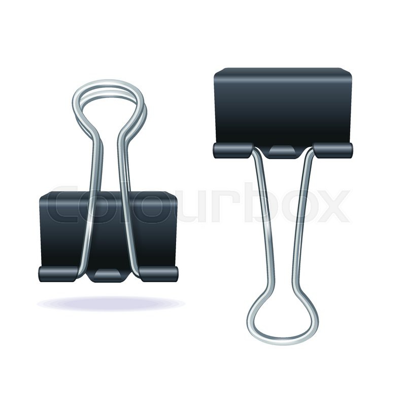 Vector illustration black binder clip | Stock vector | Colourbox