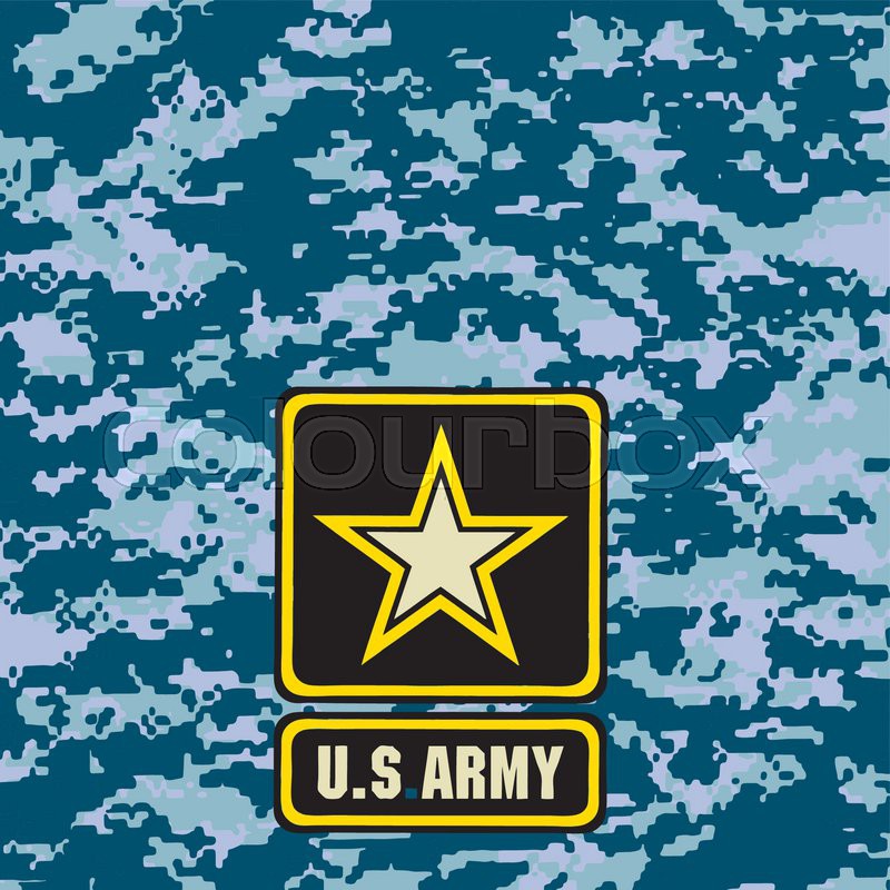 Blue Army camouflage background for ... | Stock vector | Colourbox