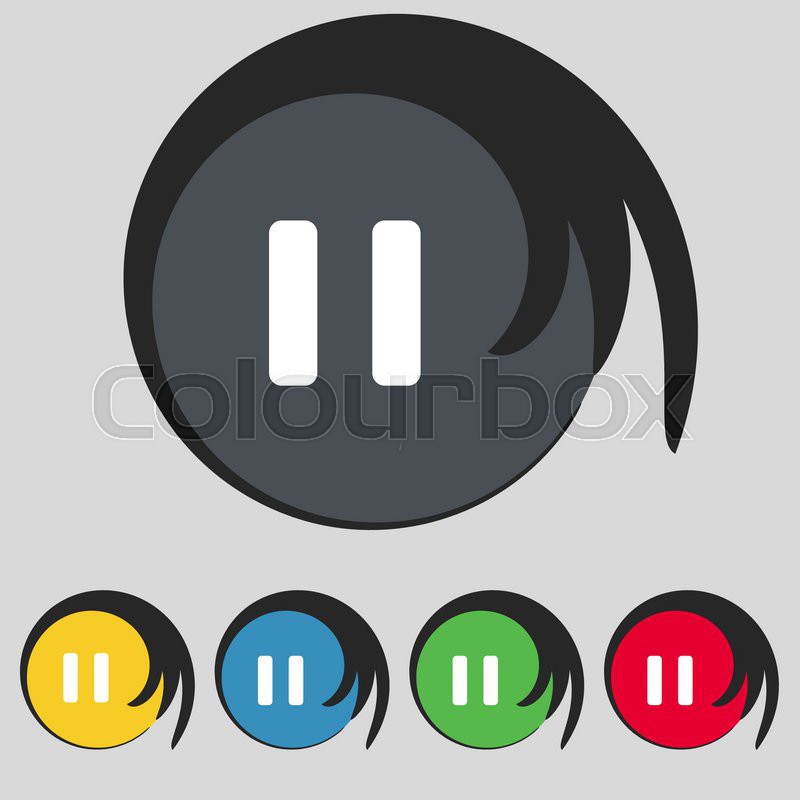 Pause icon sign. Symbol on five | Stock vector | Colourbox