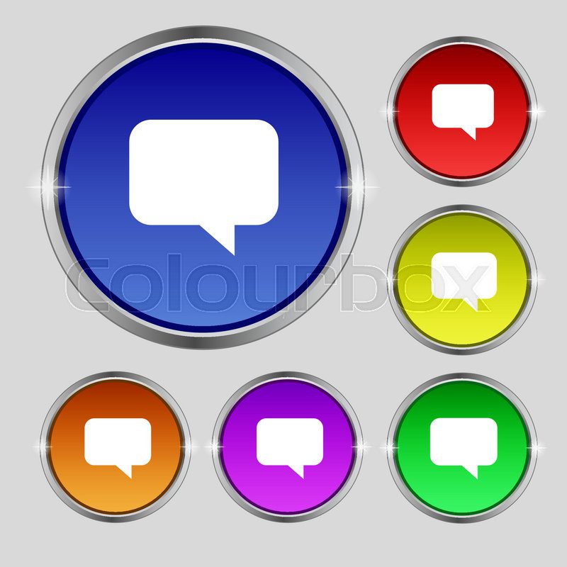 Speech Bubble Chat Think Icon Sign Stock Vector Colourbox