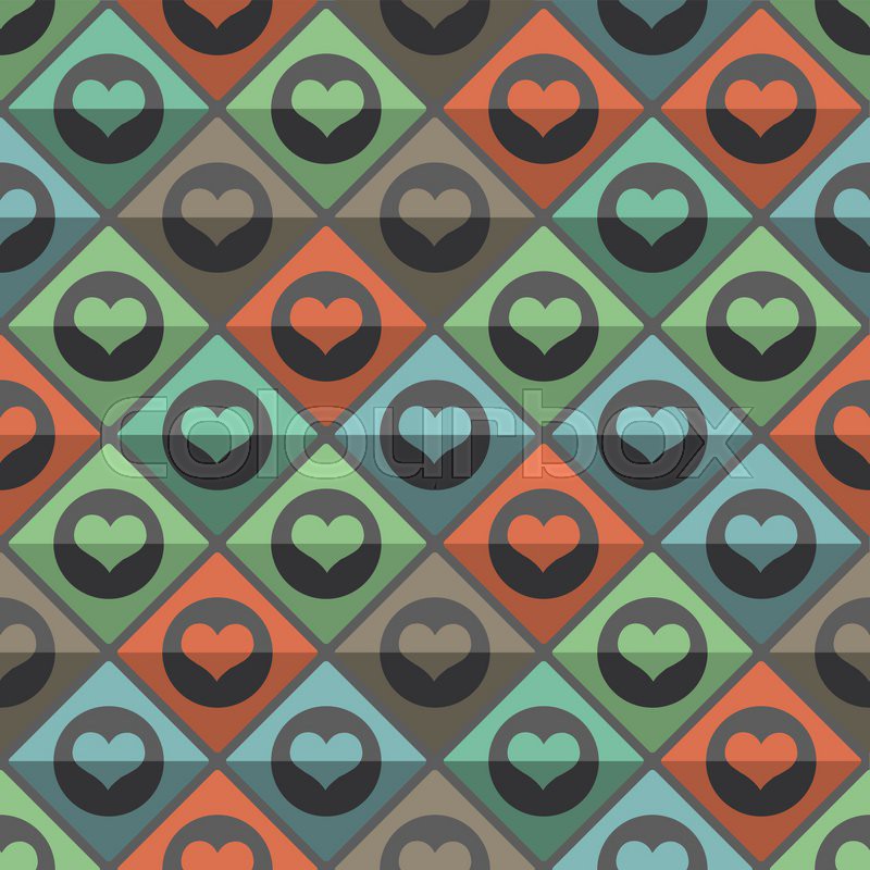 Seamless pattern of hearts tile. 10 Stock vector Colourbox