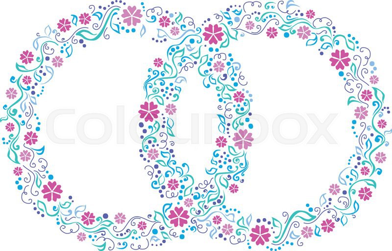 Two rings on a white background with | Stock vector | Colourbox