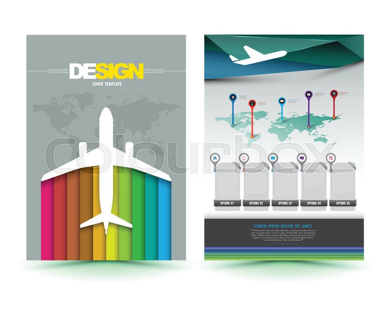 Vector airplane brochure template ... | Stock vector | Colourbox