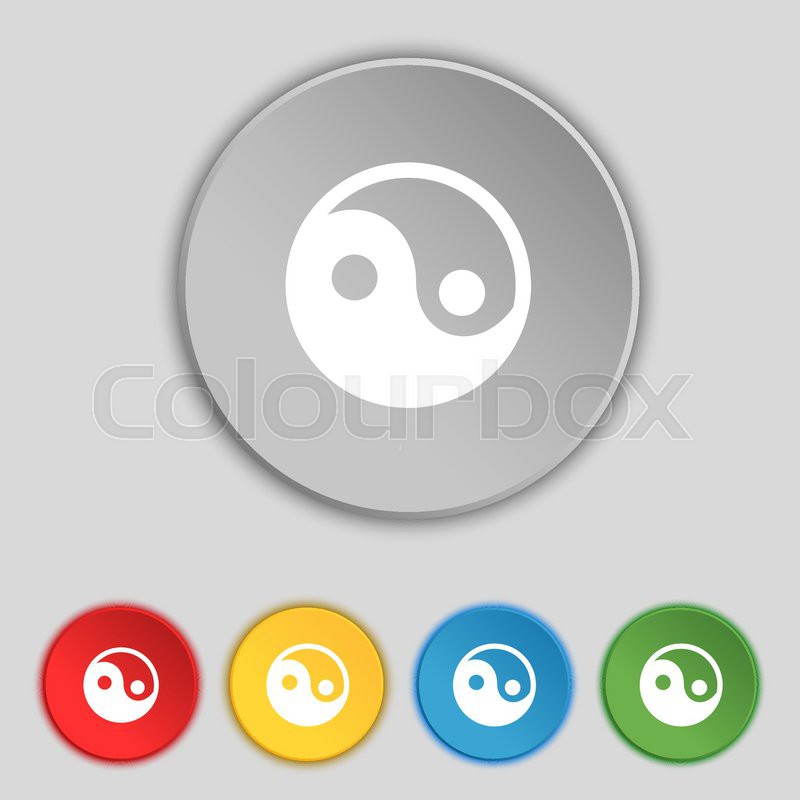 Ying yang icon sign. Symbol on five | Stock vector | Colourbox