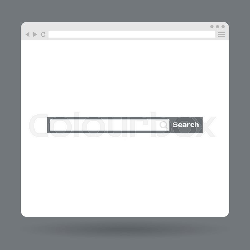 flat browser window with search bar stock vector colourbox browser window