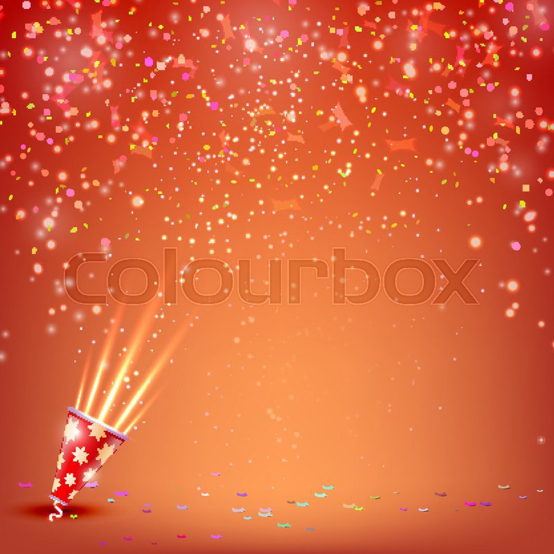 Banner with confetti and streamers on Stock vector Colourbox