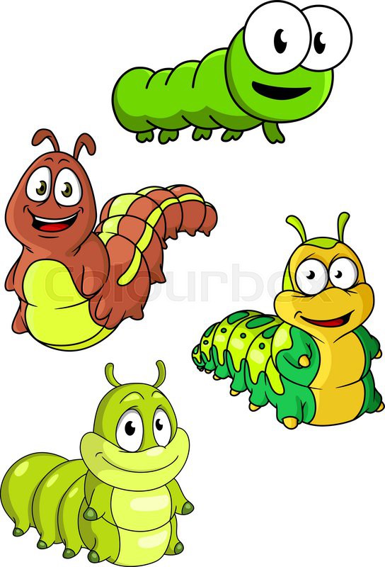 Cute Colorful Cartoon Caterpillars Stock Vector Colourbox