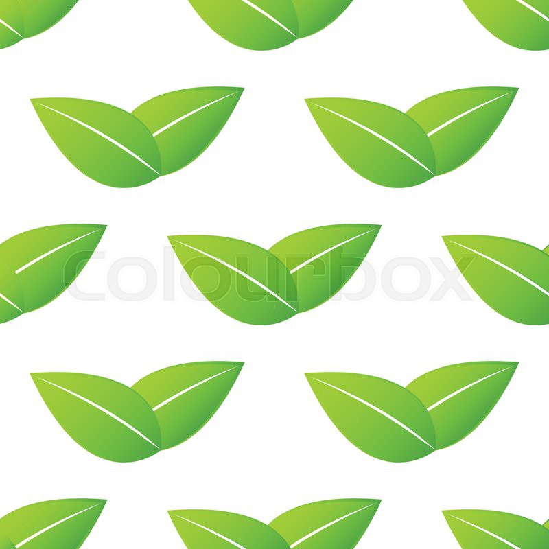 Two vector leaves repeated on white | Stock vector | Colourbox