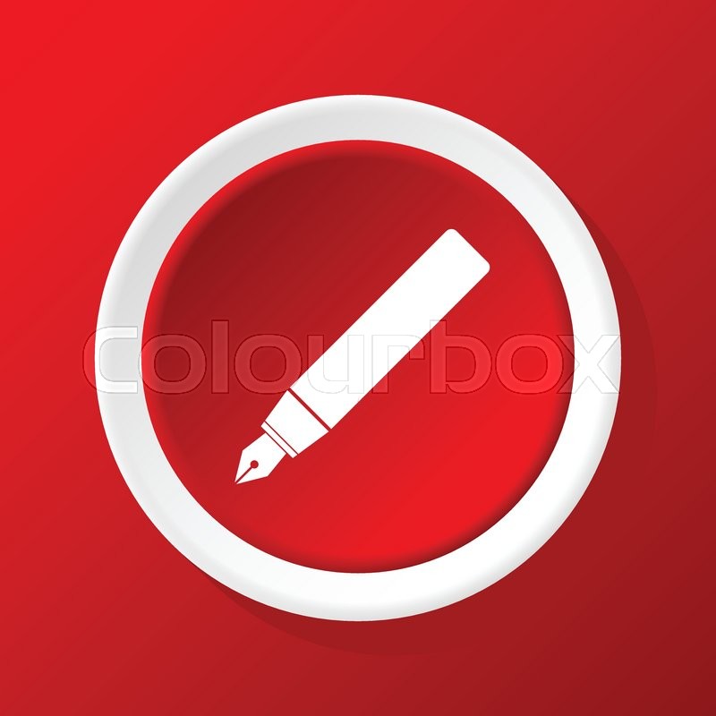Round white icon with image of ink ... | Stock vector | Colourbox