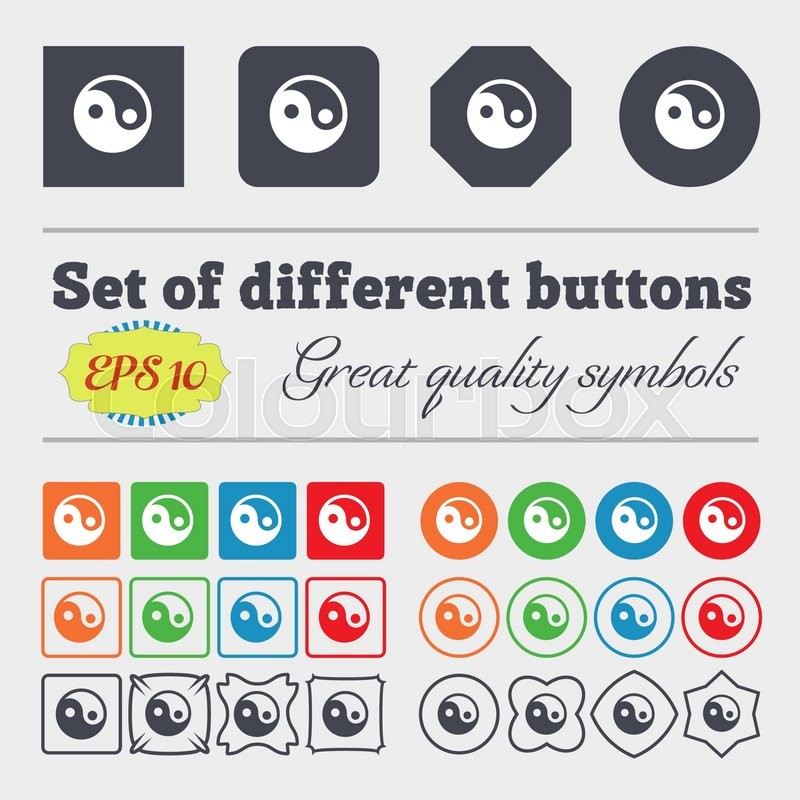 Ying yang icon sign Big set of | Stock vector | Colourbox