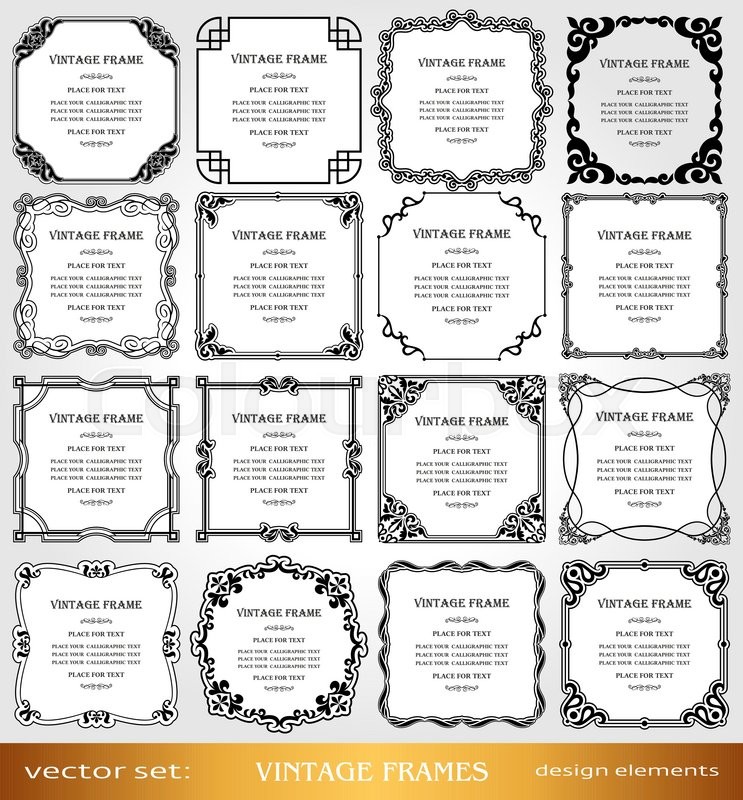 certificate design vintage style vector photo set, Vintage creative, ornamental borders, frames