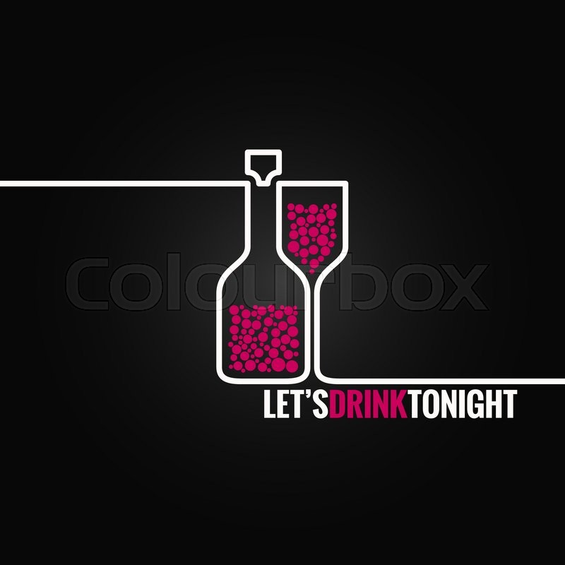 Wine bottle glass line design | Stock vector | Colourbox