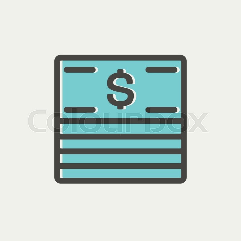 Stack of dollar bills icon thin line | Stock vector | Colourbox