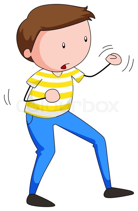 Closeup angry man punching the air Stock vector Colourbox