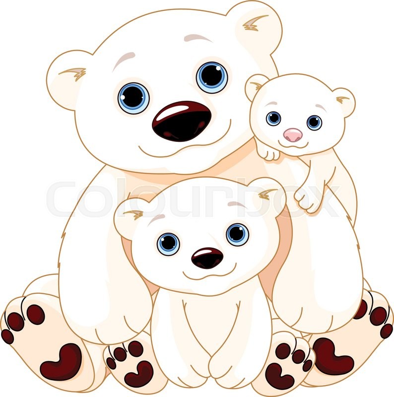 Illustration Of Mommy And Daddy Bears With Their Babies Illustration Of Mommy And Daddy Bears With Their Babies
