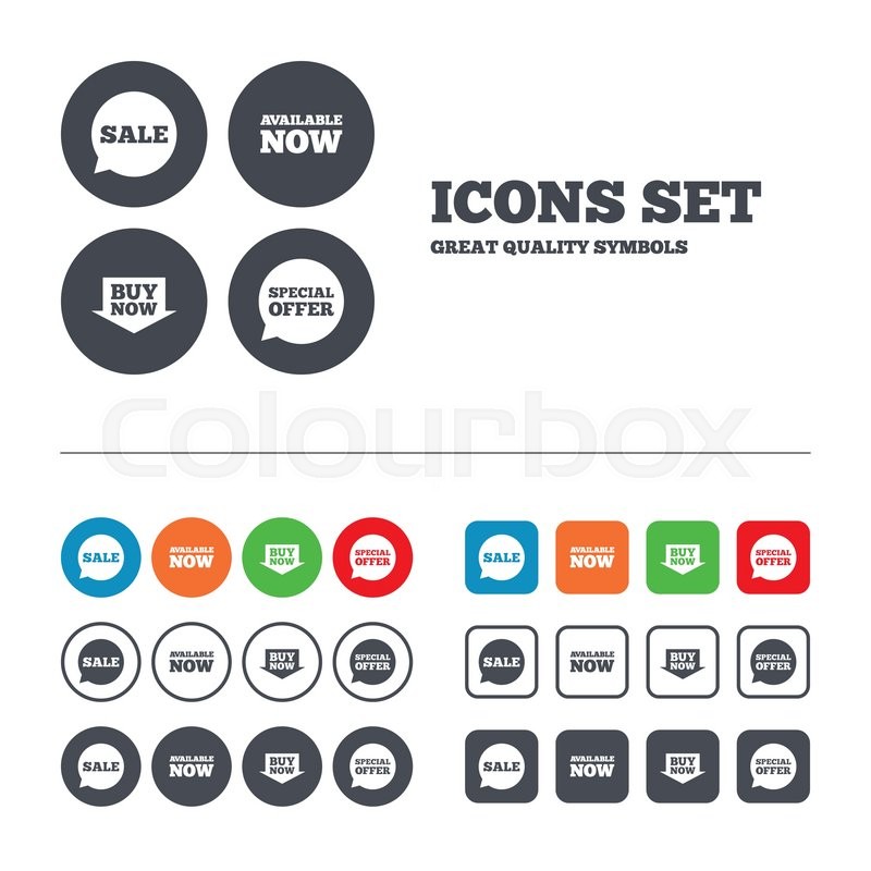 sale icons special offer speech bubbles symbols buy now arrow special offer signs template